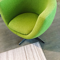 Image showing Trendy green armchair