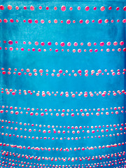 Image showing Grungy image of blue sky decorated with pink balloons