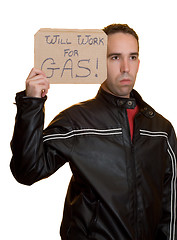 Image showing Will Work For Gas