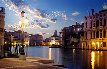 Image showing Sunset over grand canal