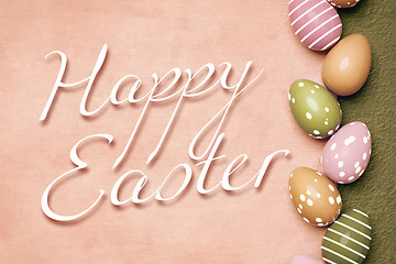 Image showing a beautiful colored eggs easter background