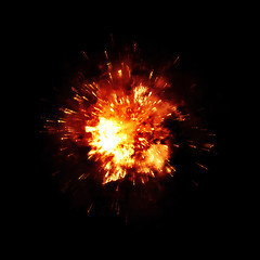 Image showing a detailed fire explosion on black background