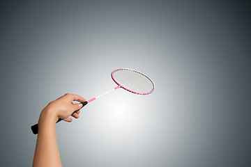 Image showing Color photo of one racket for badminton