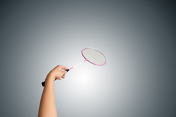 Image showing Color photo of one racket for badminton