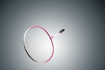 Image showing Color photo of one racket for badminton