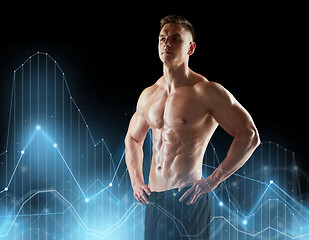 Image showing young man or bodybuilder with bare torso