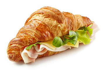 Image showing croissant sandwich with ham