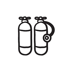 Image showing Oxygen tank sketch icon.