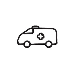 Image showing Ambulance car sketch icon.