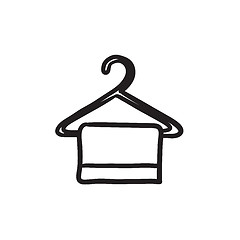 Image showing Towel on hanger sketch icon.