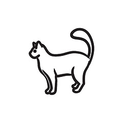 Image showing Cat sketch icon.