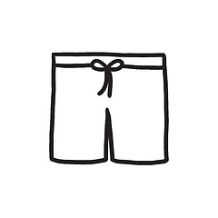 Image showing Swimming trunks sketch icon.