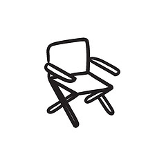 Image showing Folding chair sketch icon.
