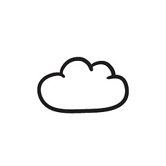 Image showing Cloud computing sketch icon.