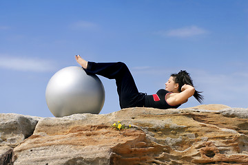 Image showing Pilates - Abs crunches