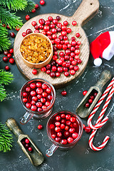 Image showing cranberry drink and berries