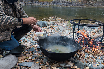 Image showing delicious fresh-soup from fish