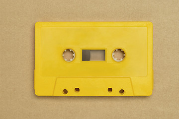 Image showing Retro yellow audio tape with