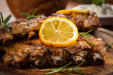 Image showing BBQ spare ribs with herbs