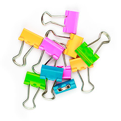 Image showing Colorful paper clips