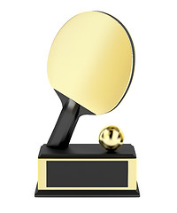 Image showing Gold table tennis trophy