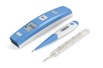 Image showing Medical thermometers on white