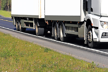 Image showing Truck Wheels in Motion