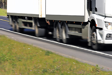 Image showing Truck Wheels at Speed