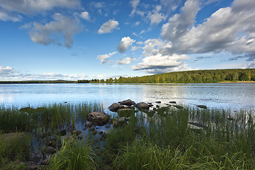 Image showing Sky, river and forest. Finland