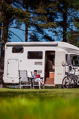 Image showing Family vacation travel, holiday trip in motorhome