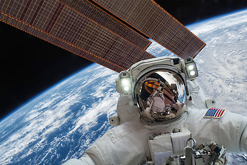 Image showing International Space Station and astronaut.