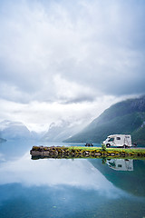 Image showing Family vacation travel RV, holiday trip in motorhome