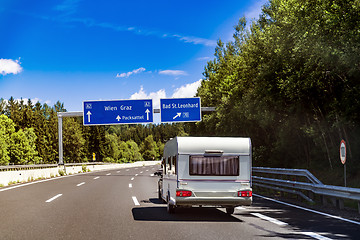 Image showing VR Caravan car travels on the highway.