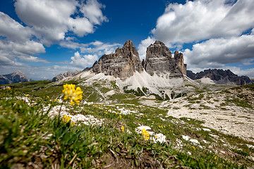 Image showing Panorama National Nature Park Tre Cime In the Dolomites Alps. Be