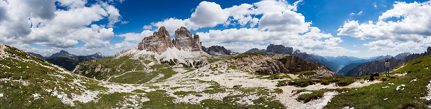 Image showing Panorama National Nature Park Tre Cime In the Dolomites Alps. Be