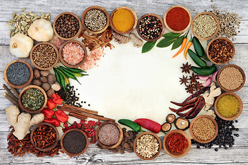 Image showing Spice and Herb Abstract Border