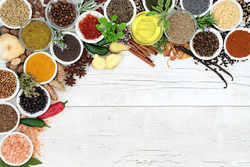 Image showing Herb and Spice Background Border