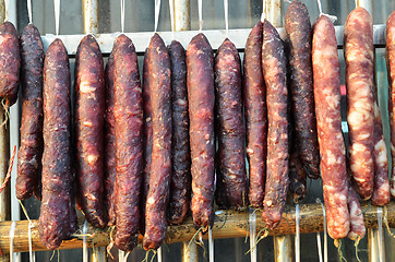 Image showing Fresh and dried Chinese sausages