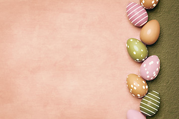 Image showing a beautiful colored eggs easter background