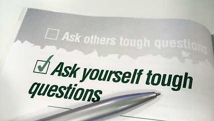 Image showing Ask yourself tough question