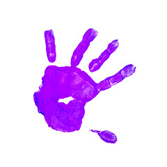 Image showing purple children hand print