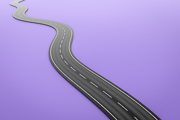 Image showing a winding road on a purple background