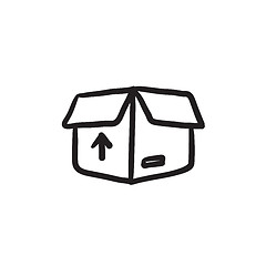 Image showing Carton package box sketch icon.