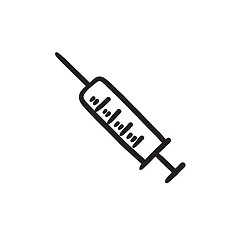 Image showing Syringe sketch icon.