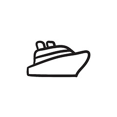 Image showing Cruise ship sketch icon.