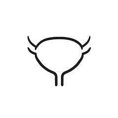 Image showing Urinary bladder sketch icon.