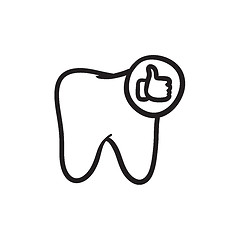 Image showing Healthy tooth sketch icon.