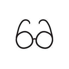 Image showing Eyeglasses sketch icon.