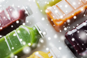 Image showing bottles with different fruit or vegetable juices