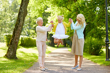 Image showing happy mother, daughter and grandmother at park